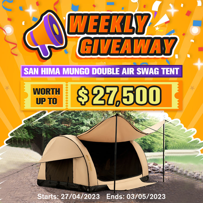 The 10th Weekly Giveaway & Winner - SAN HIMA Mungo Double Air Swag Tent