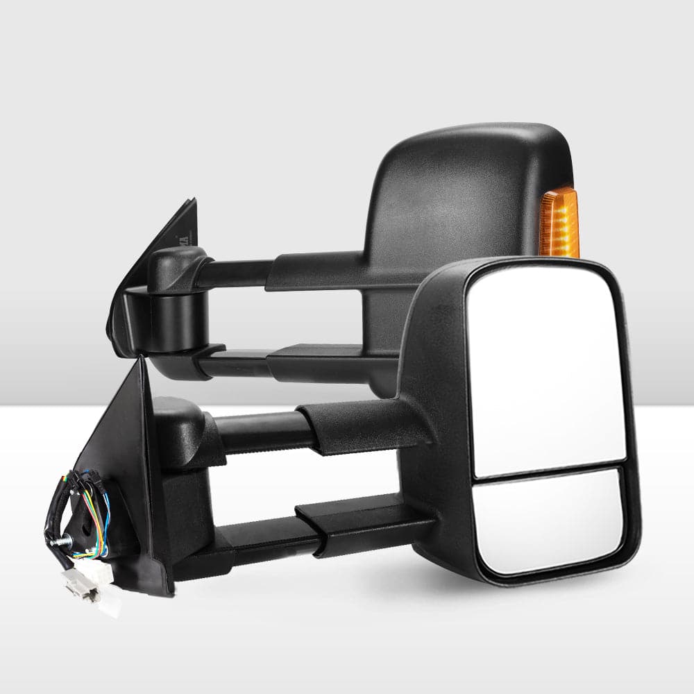 Pair Extendable Towing Mirrors for Holden Colorado 2008-2011 Black