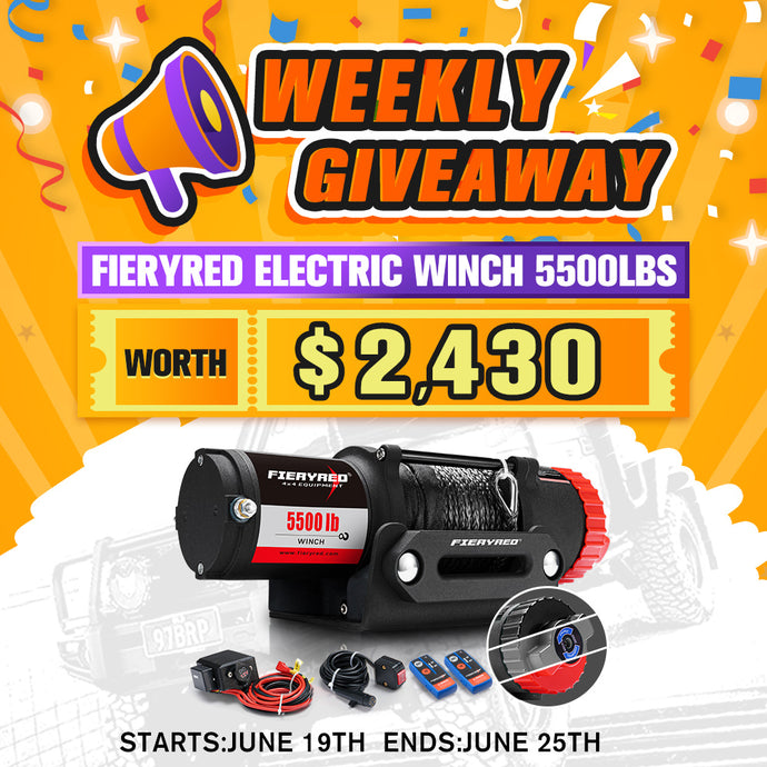 The 15th Weekly Giveaway & Winner - FIERYRED Electric Winch 5500LBS