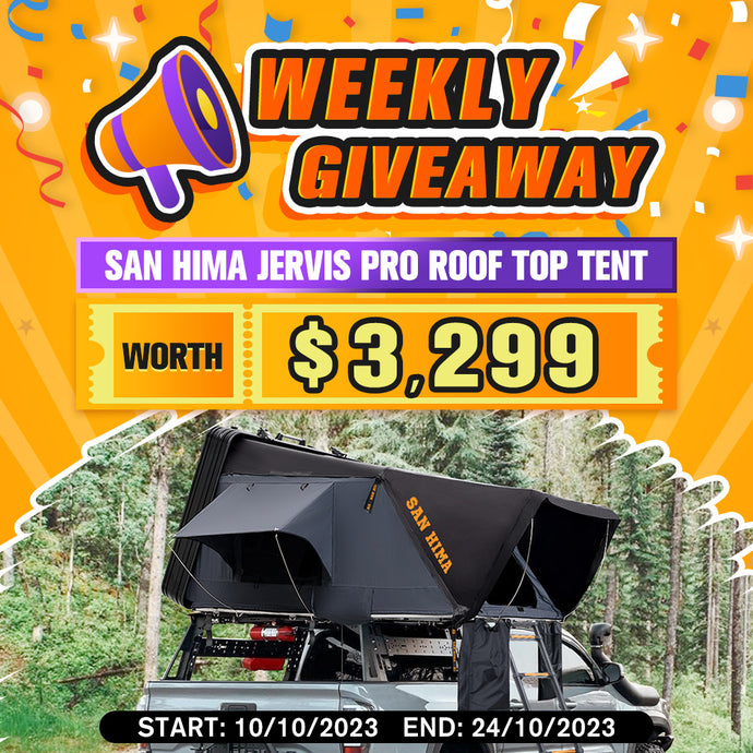 The 17th Weekly Giveaway & Winner - San Hima Jervis Pro Roof Top Tent