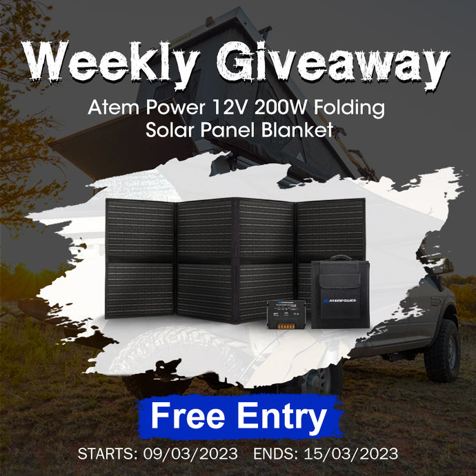 The 4th Weekly Giveaway & Winners - ATEM POWER 12V 200W Folding Solar Panel Blanket