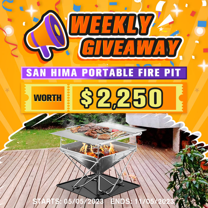 The 11th Weekly Giveaway & Winner - SAN HIMA Portable Fire Pit