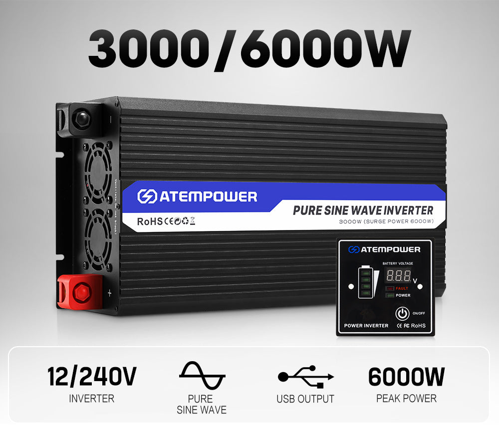 Atem Power 3000W-6000W Pure Sine Wave Power Inverter 12V To 240V