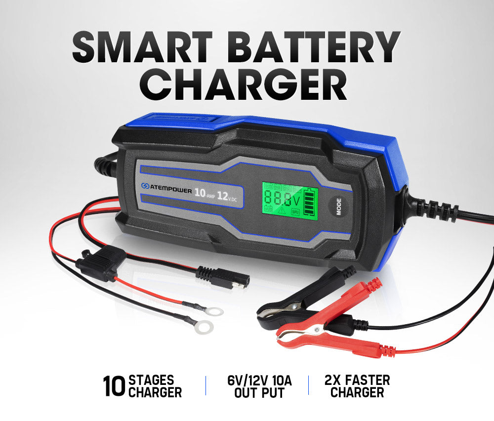 10A 6V/12V Smart Battery Charger Trickle Automatic AGM GEL Car Truck M –  Vicoffroad Australia