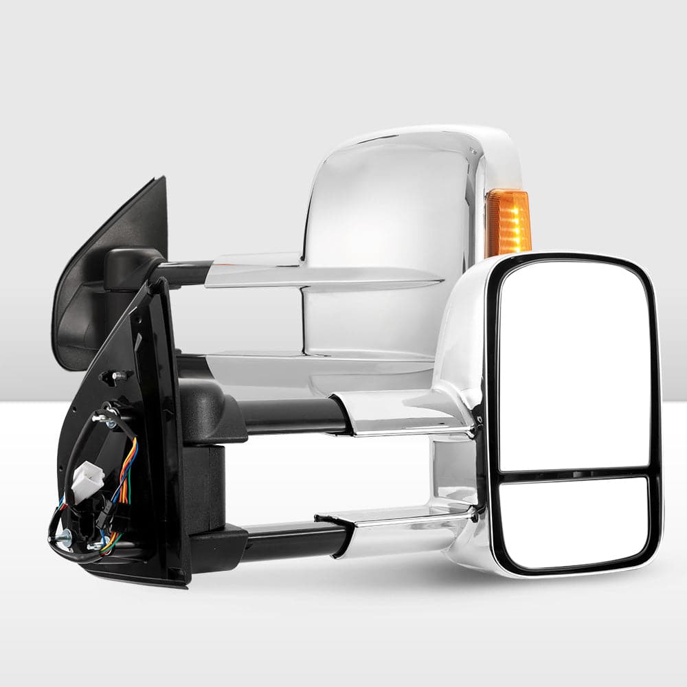 Pair Chrome Extendable Towing Mirrors for Holden Colorado7 MY2013-MY2016